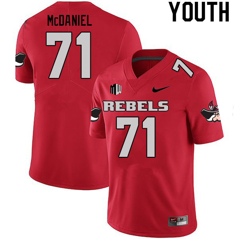 Youth #71 Daviyon McDaniel UNLV Rebels College Football Jerseys Sale-Scarlet